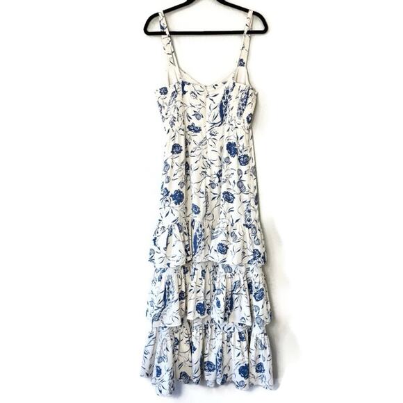 Abercrombie Drama Ruffle Tiered Maxi Dress Size Large Petite - Picture 5 of 11